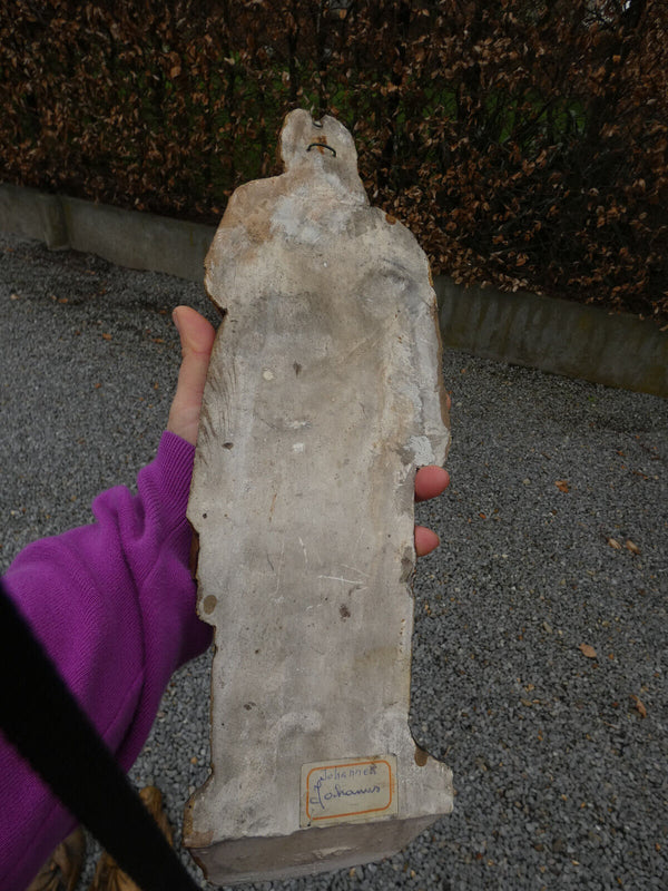 Set 4 Antique chalk religious wall plaque statue evangelists rare