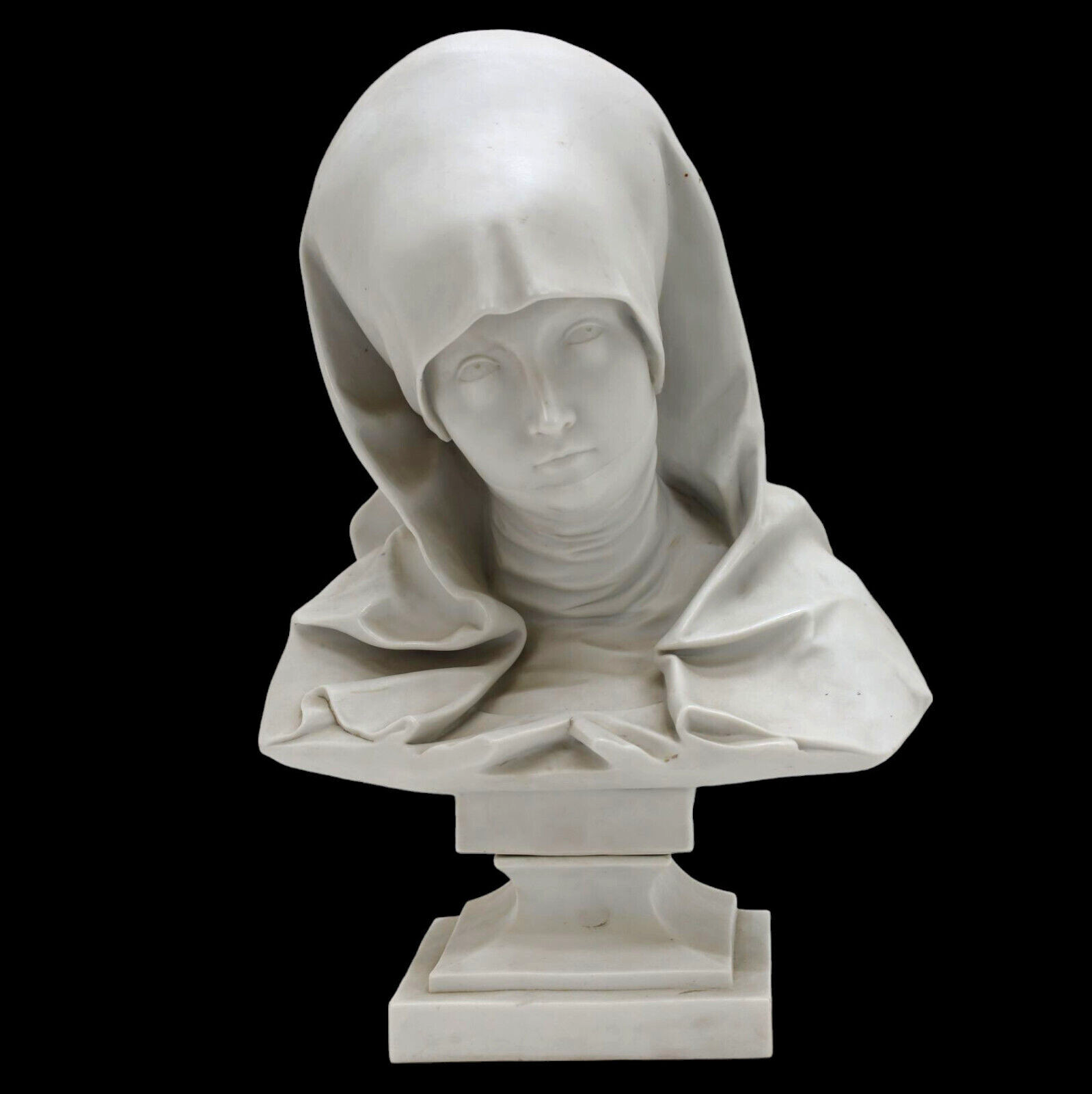 Antique L german Volkstedt porcelain bisque Nuremberg madonna bust sculpture