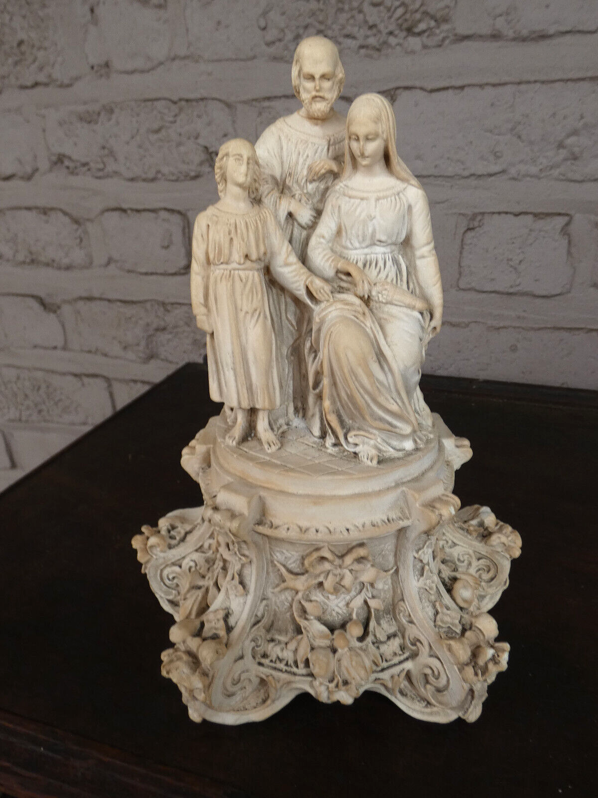Antique 19thc Rare Meerschaum Carved Holy family statue religious