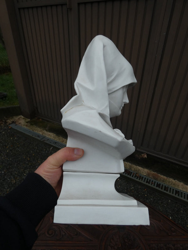 Antique L german Volkstedt porcelain bisque Nuremberg madonna bust sculpture