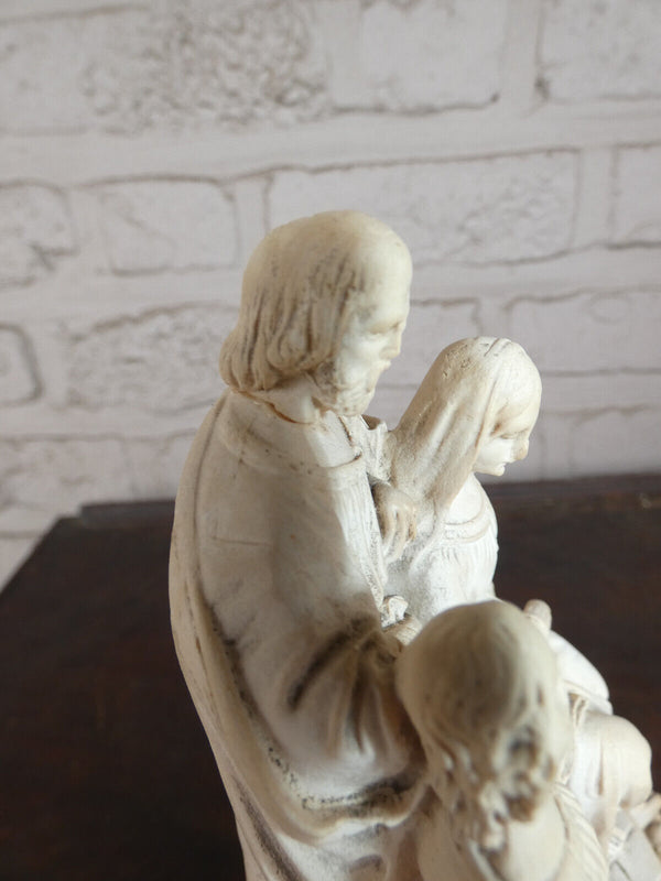 Antique 19thc Rare Meerschaum Carved Holy family statue religious