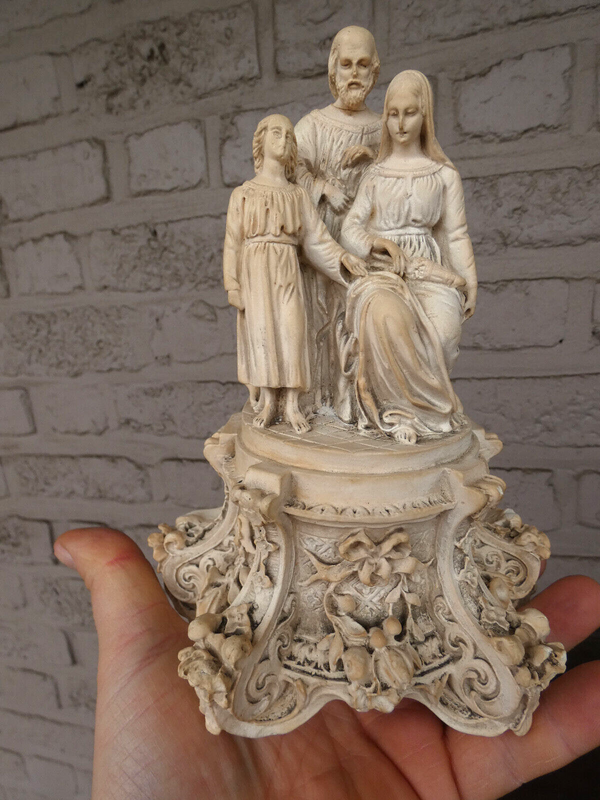 Antique 19thc Rare Meerschaum Carved Holy family statue religious