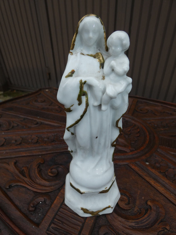 Antique porcelain madonna Figurine statue