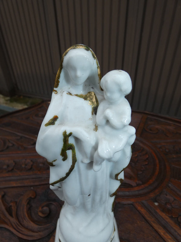 Antique porcelain madonna Figurine statue
