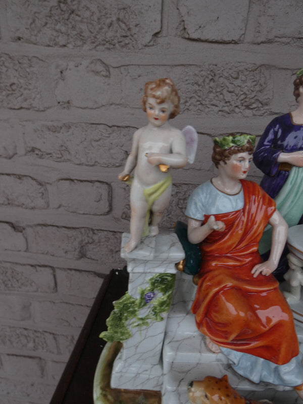 Large Scheibe alsbach German marked porcelain group statue roman greek