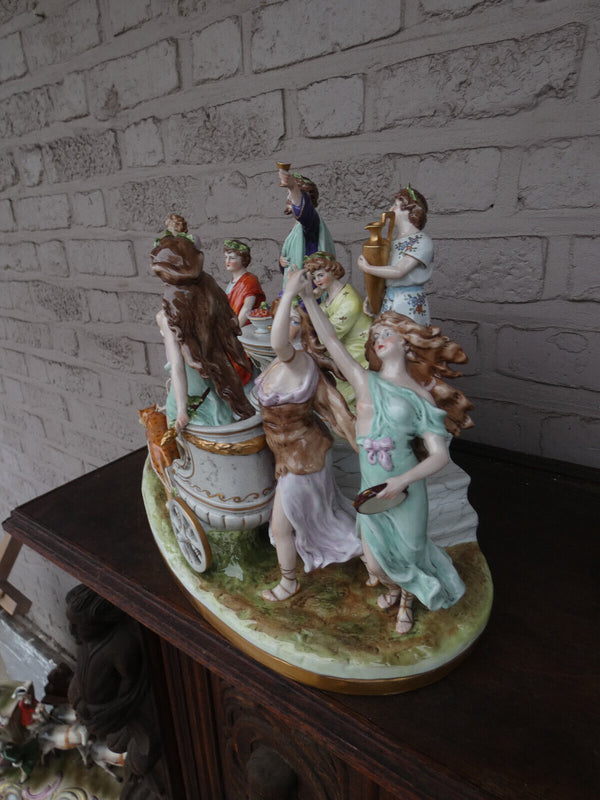 Large Scheibe alsbach German marked porcelain group statue roman greek