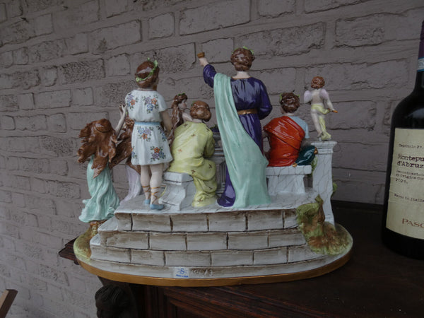 Large Scheibe alsbach German marked porcelain group statue roman greek