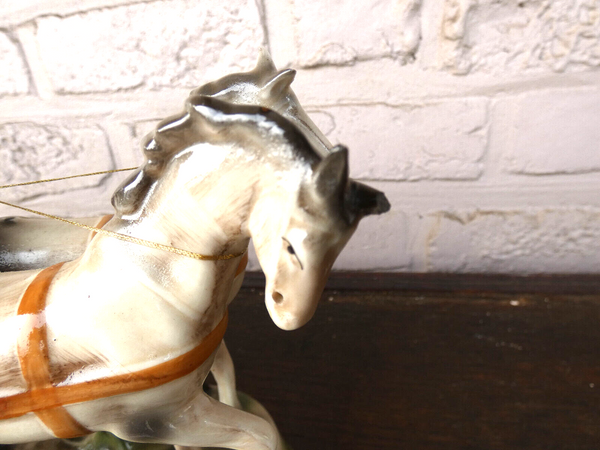 German Grafenthal marked porcelain Coach princess horses sculpture rare