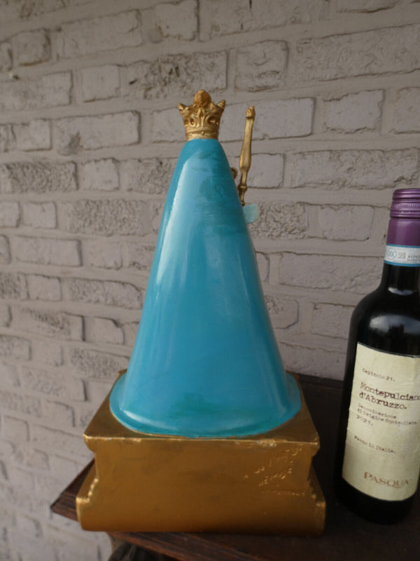 Antique Belgian chalk Statue our lady of Sint jan Poperinge marked religious