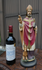 French antique chalk Rare Saint Hubert Deer patron hunters statue religious