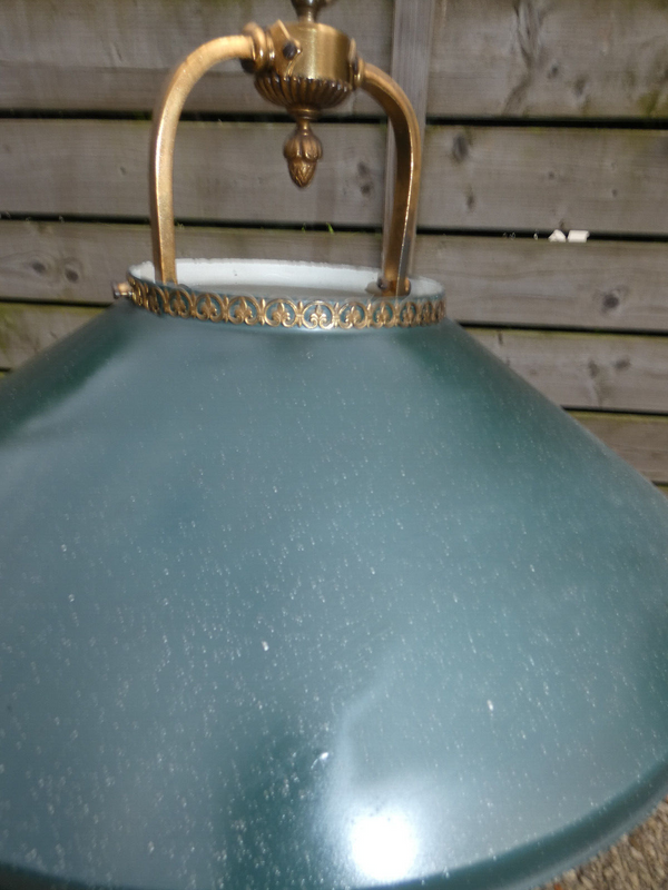 1960 French Bouillotte Design Lamp chandelier swan brass figural decor