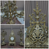 Antique french bronze mantel set clock candelabra dragons lion