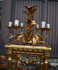 Hollywood regency 1970 metal gold gilt Leaf chandelier lamp