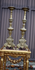PAIR antique bronze church altar candelabras candle holders