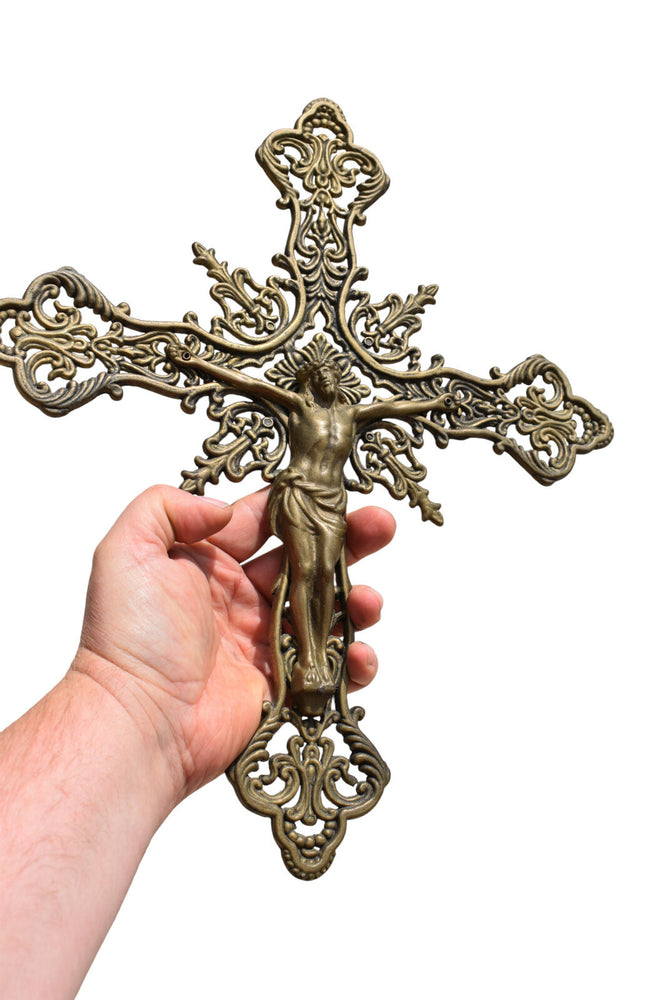 Antique brass Crucifix