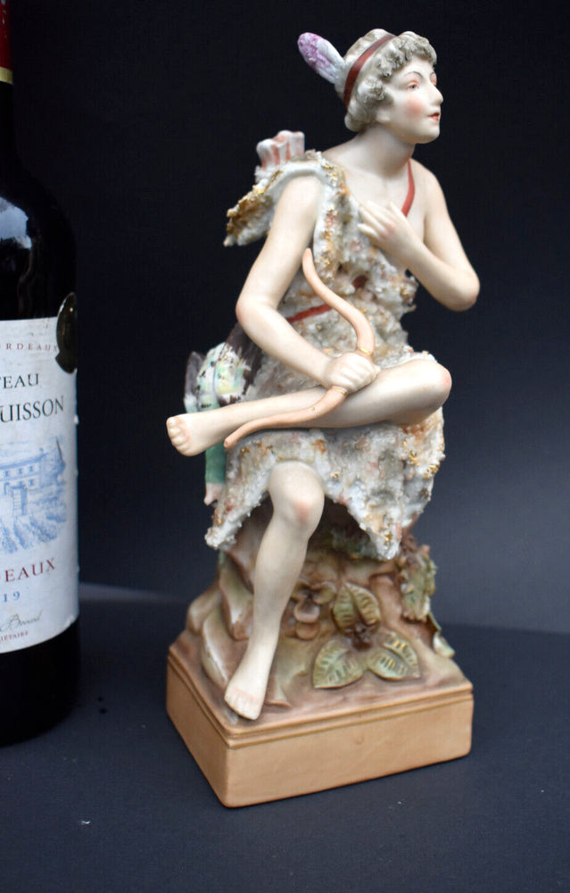 Vintage German porcelain statue Diana goddess Hunt sculpture marked