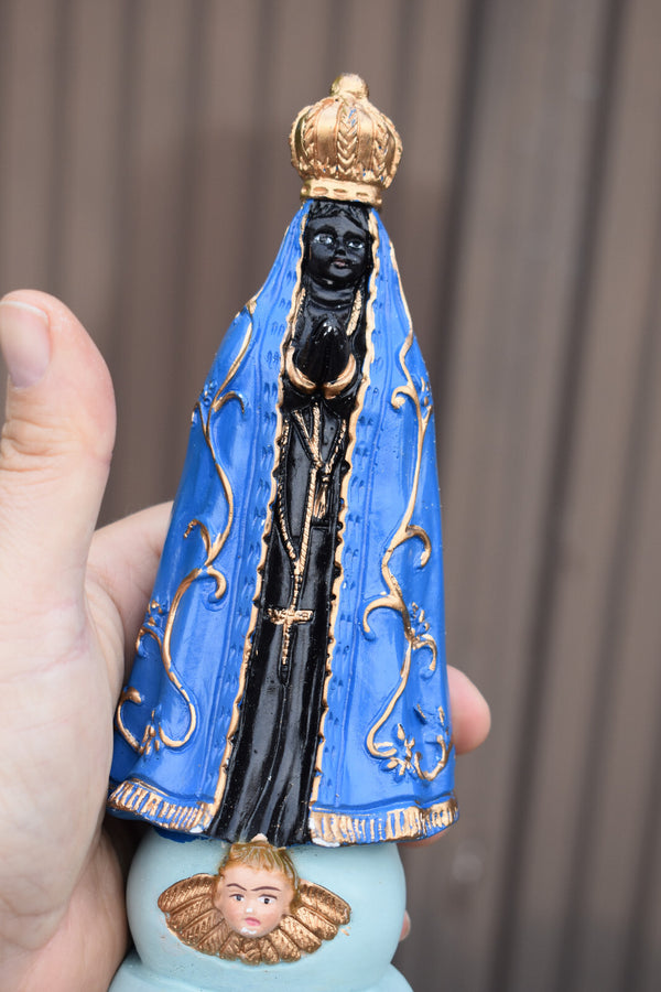 Belgian 1960  chalk black our lady of halle madonna Statue figurine