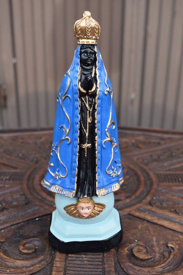 Belgian 1960  chalk black our lady of halle madonna Statue figurine