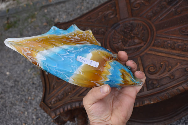 Vintage 70s murano italian glass hand blown shell