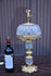 Vintage 1970 crystal glass metal gold gilt table lamp putti cherub figurine