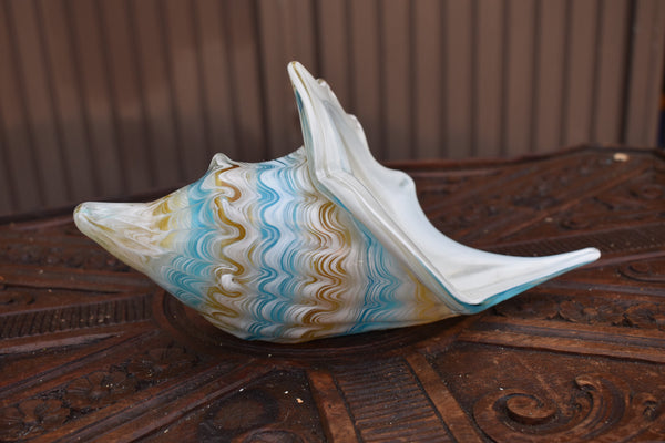 Vintage 70s murano italian glass hand blown shell