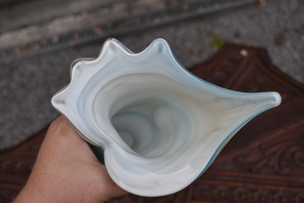 Vintage 70s murano italian glass hand blown shell