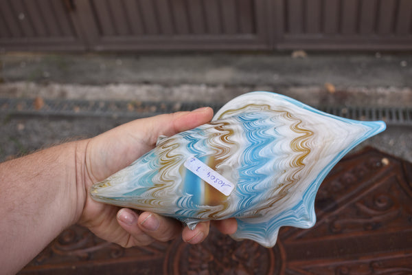 Vintage 70s murano italian glass hand blown shell