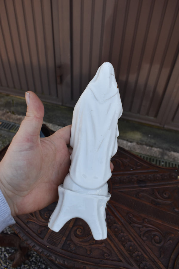 Antique French vieux paris porcelain madonna child statue