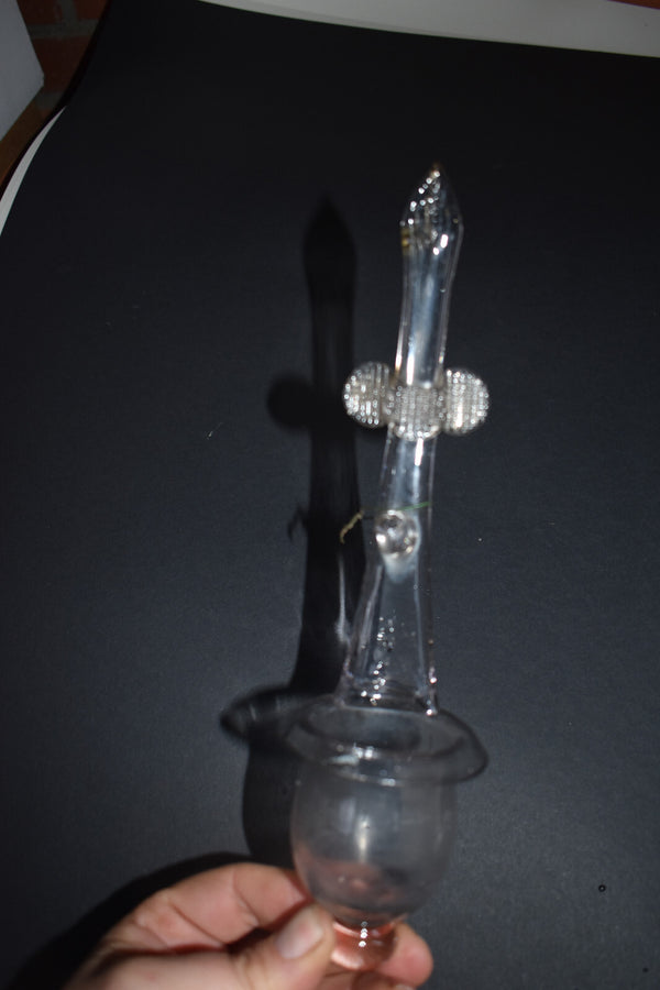 Antique Belgian Liegeois 18thc glass  hand blown holy water font rare