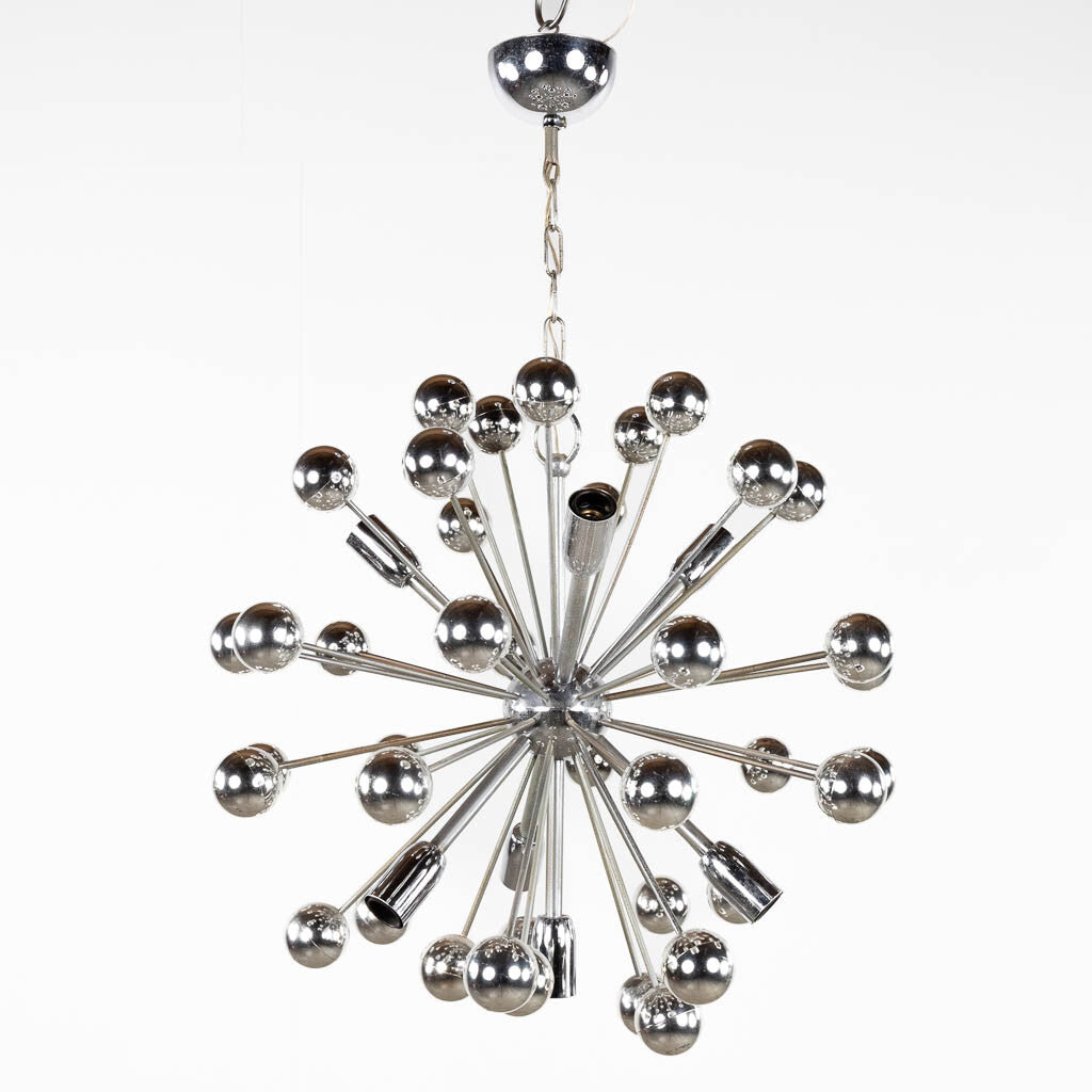 Mid-century chrome  Sputnik chandelier lamp 1970