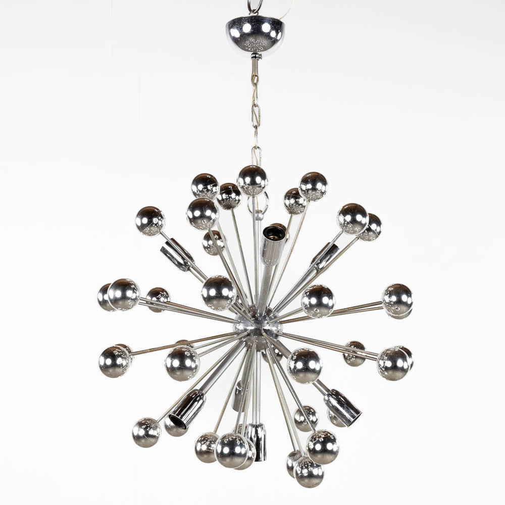 Mid-century chrome  Sputnik chandelier lamp 1970