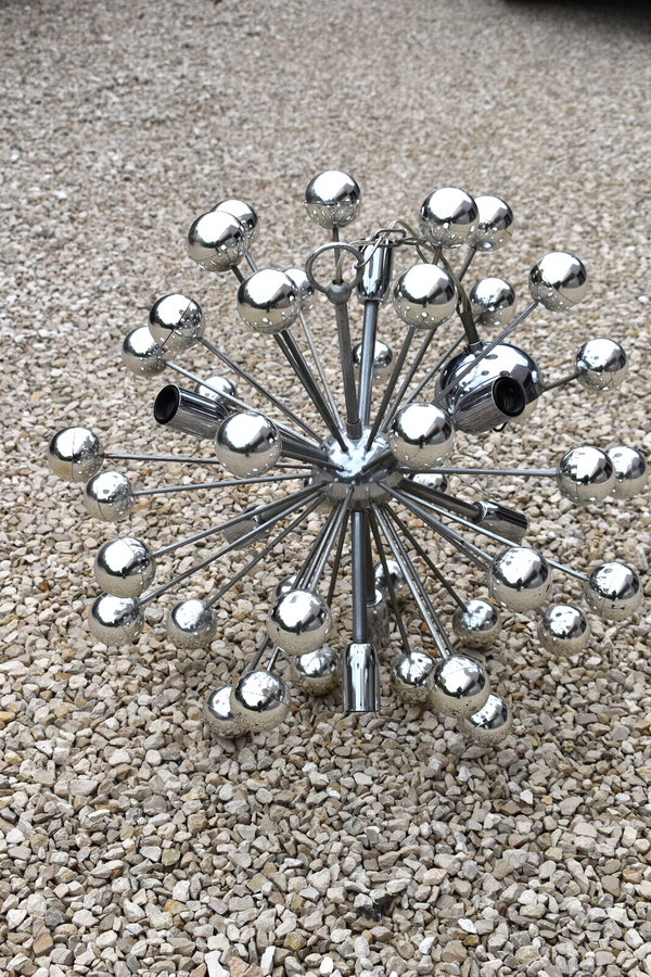 Mid-century chrome  Sputnik chandelier lamp 1970