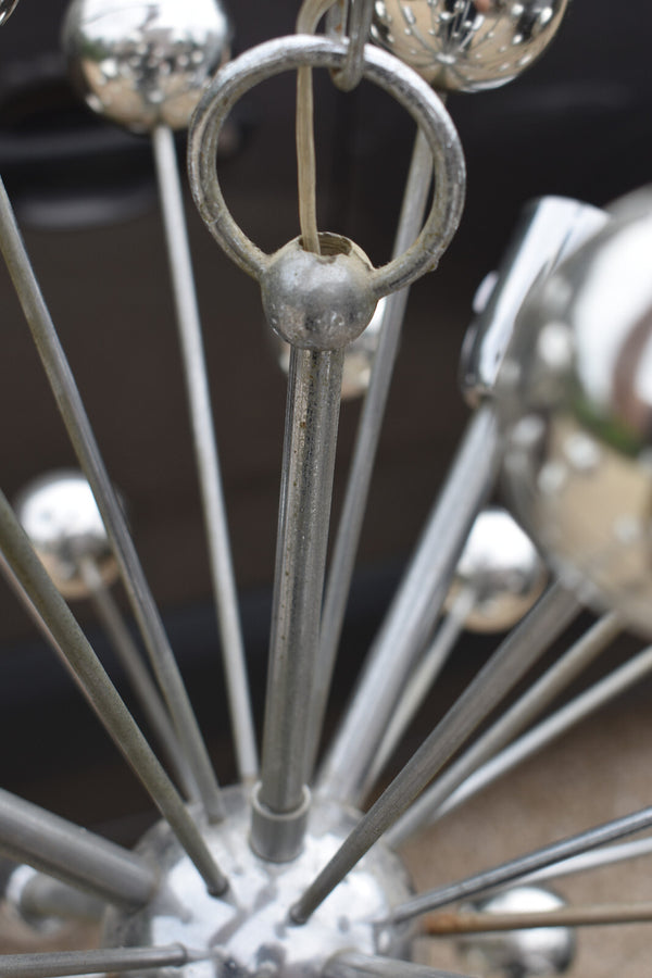 Mid-century chrome  Sputnik chandelier lamp 1970