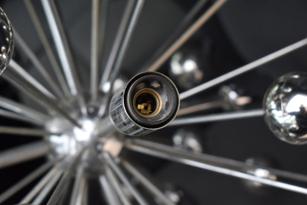 Mid-century chrome  Sputnik chandelier lamp 1970