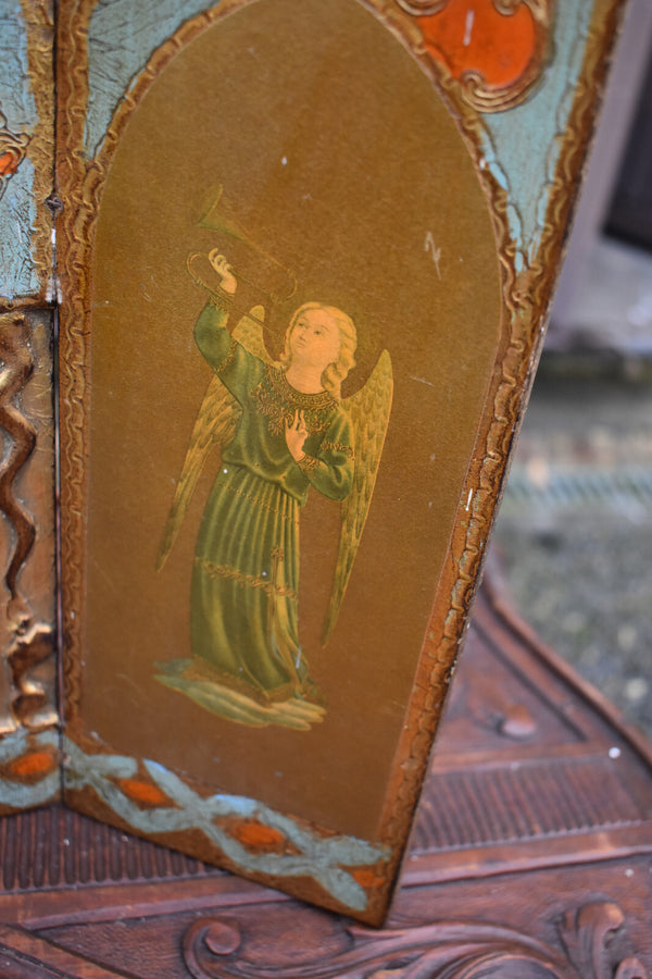 Vintage Italian Triptych Madonna Plaque