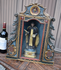 Antique 19thc Wood carved polychrome chapel nich wall saint roch statue rare