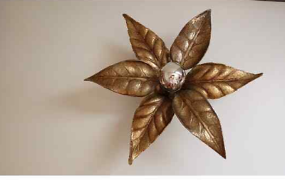 PAIR Hollywood regency WILLY DARO for Massive Wall lamps sconces flower 70s