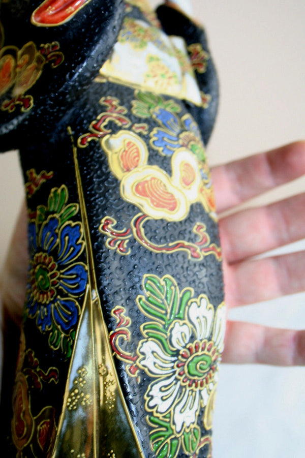 Japanese kutani cloisonne geisha figurine 1950 marked