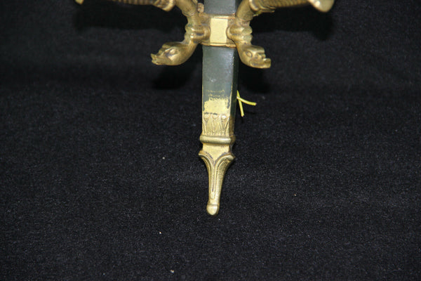 PAIR French Empire white louis XV glass shades Bronze swan wall lights sconces