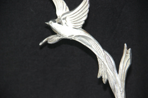 PAIR ART DECO 1930 French chrome marble onyx birds egg lamp bed desk