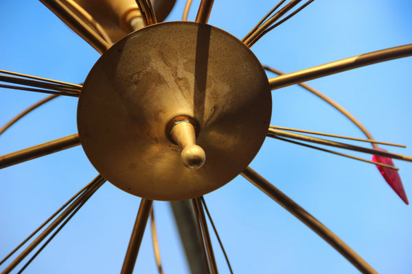 Retro Rockabilly sputnik 1970 Chandelier pendant opaline shades  maison arlus