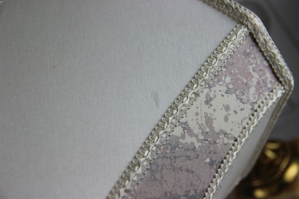 Huge Vintage 1960 French brass onyx Table lamp 3 Graces lady figurines