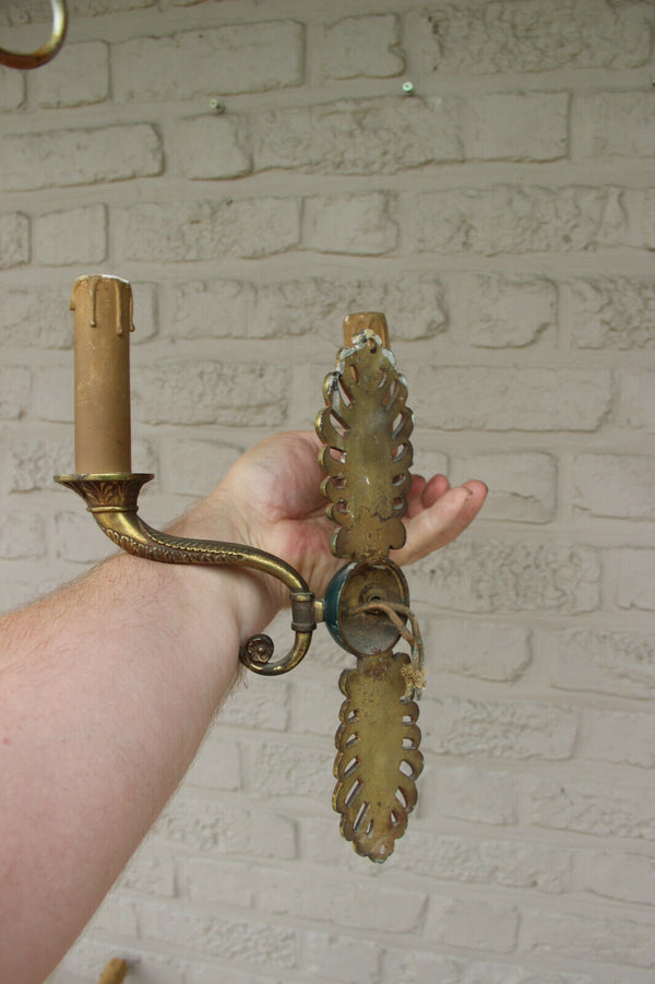 Set Antique 4 Empire bronze wall lights sconces