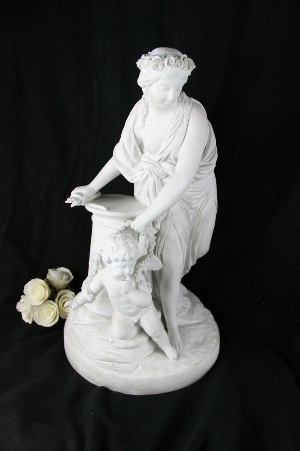 Large SEVRES Bisque porcelain Venus amor Group signed BOIZOT marked 19thc