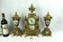Gorgeous French Porcelain victorian scene Clock set candelabras urns FHS