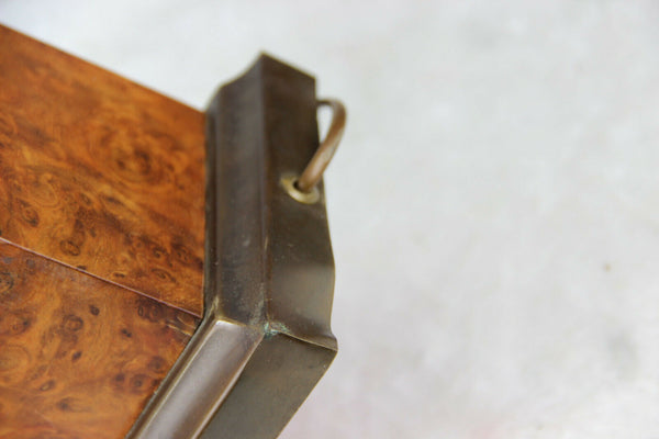 Mid century PAIR empire double eagle bronze metal wood lamps 1960