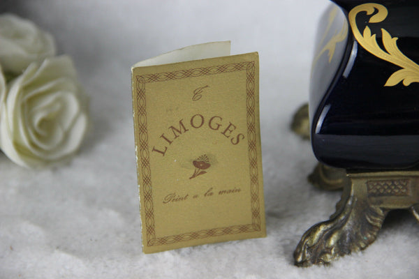 HUGE french Limoges marked Porcelain bronze centerpiece coupe table victorian