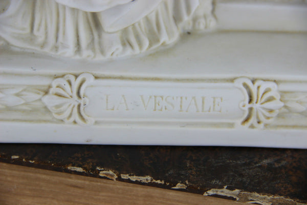 Rare Religious Antique LA VESTALE virgin marked sevres bisque porcelain 1900