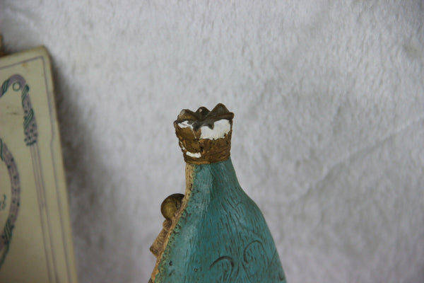 Religious BLACK Madonna OLV de HALLE figurine chalkware statue