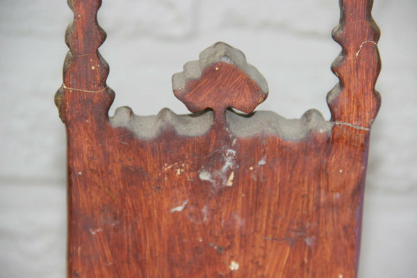 Antique Large Chalkware polychrome religious christ King throne Statue figurine